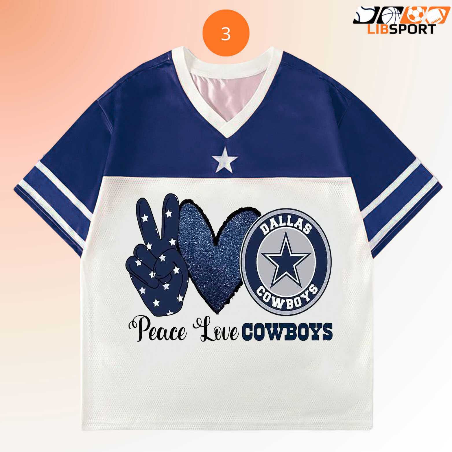 Dallas Cowboys Peace And Love Jersey, Game Day Football Shirt, Unisex Nfl Fan Tee